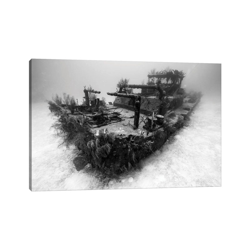 A View Of The Doc Polson Shipwreck In Grand Cayman by Jennifer Idol - Wrapped Canvas Print, 20.32 cm H x 30.48 cm W