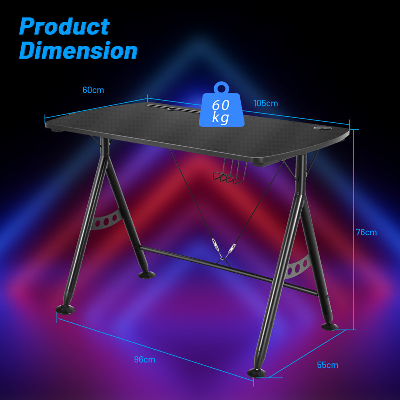 Adjustable Height Steel Computer Desk