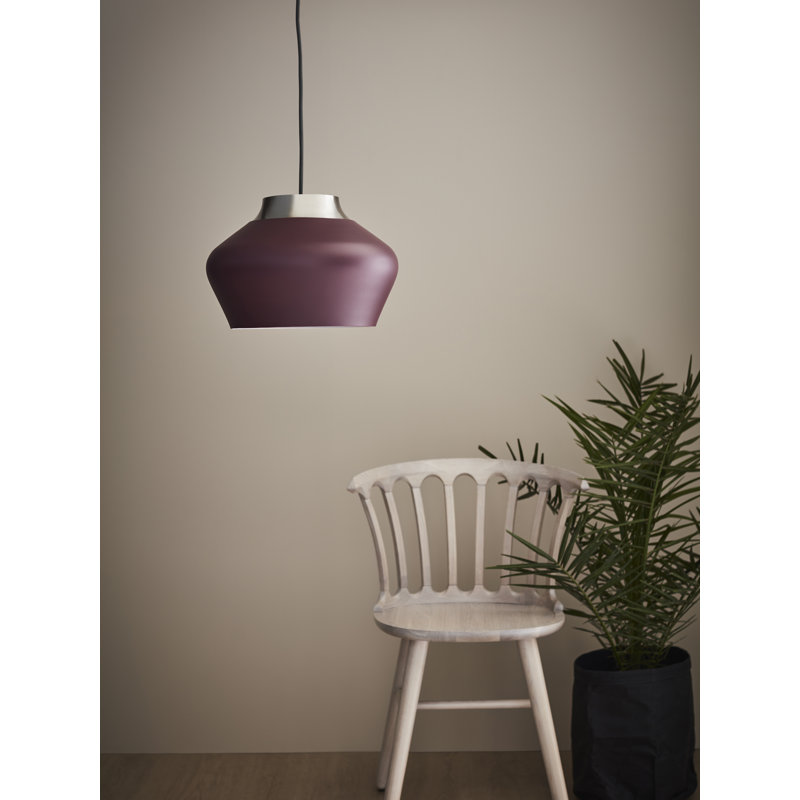 Dowling 1 - Light Dome Pendant, Burgundy / Steel