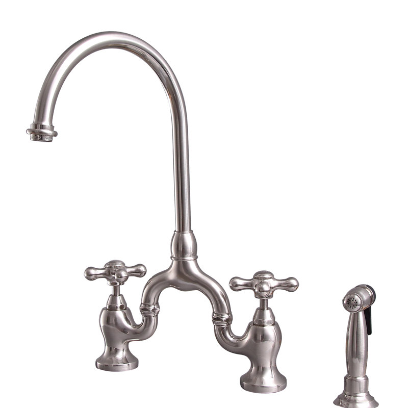 Barclay Banner Kitchen Faucet with Side Spray, Brushed Nickel