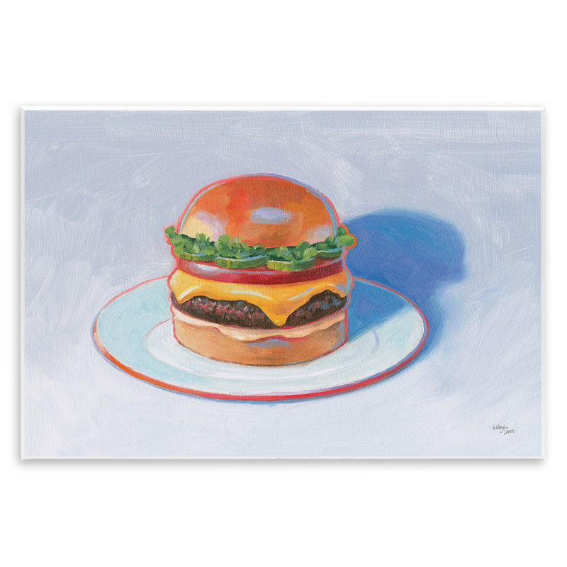 "Burger on Plate" par Wild Apple, H 13 po x l 19 po