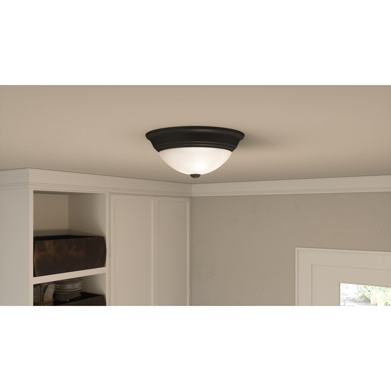 Flemming Flush Mount, 13", Matte Black