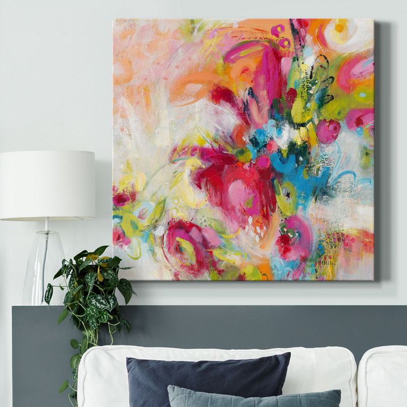 " Let's Bounce ", 16" H x 16" W x 1" D, No Mat, Wrapped Canvas