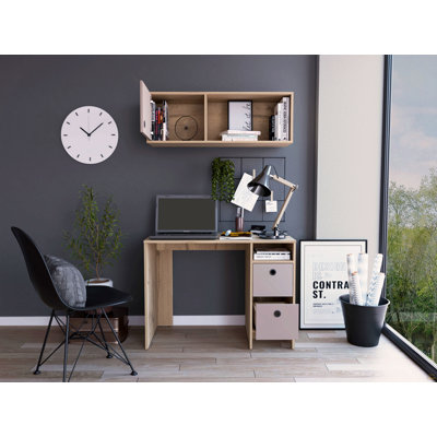 Ensemble de bureau Budest, bureau, chêne clair / taupe