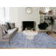 Tapis décoratif bleu de conception unique 8 pi 9 po x 12 pi 3 po noué à la main