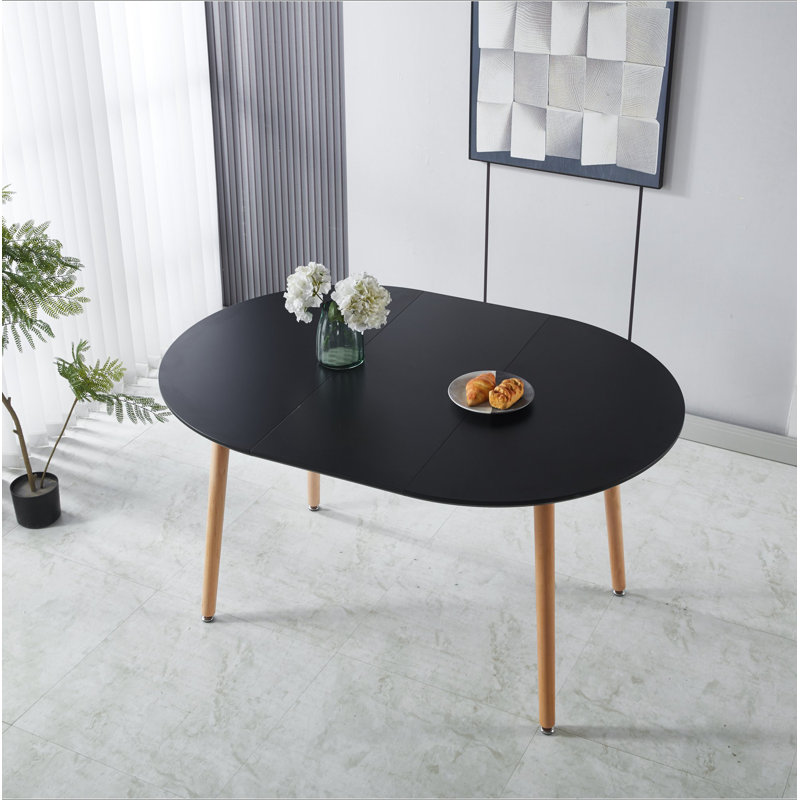 Table extensible, table de salle à manger, table de bureau, table basse, Natural, Black