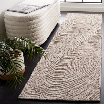 Tapis beige en laine et coton touffeté à la main Aniessa