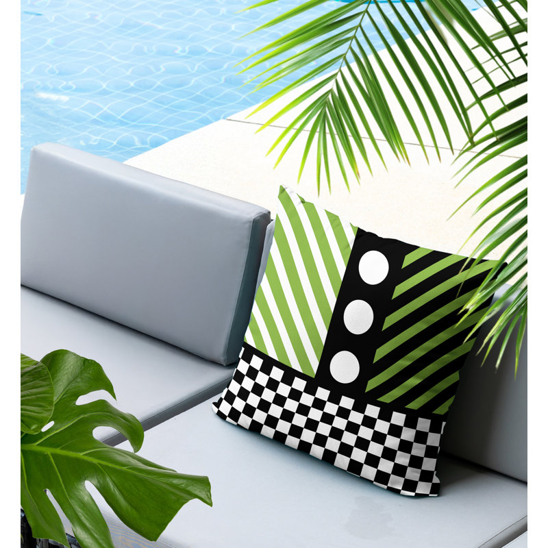 Coussin Brixa, Carré 16 po, Chartreuse