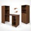 Bureau d'ordinateur extensible avec tablettes et roulettes de rangement 