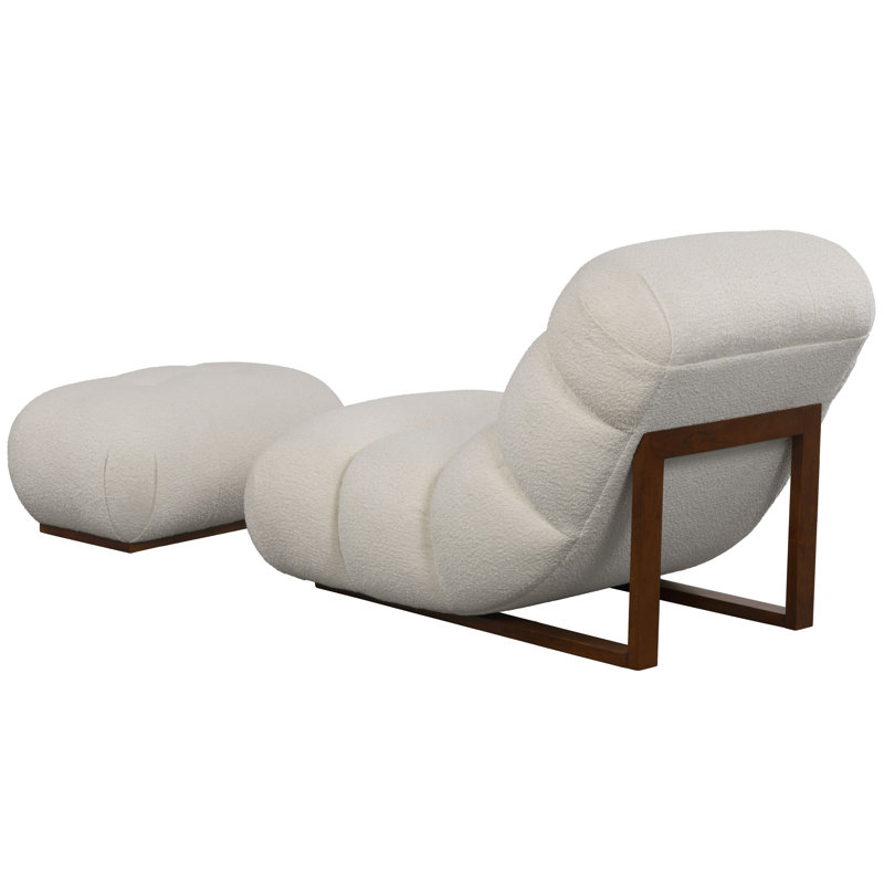 Ortegon Upholstered Accent Chair with Ottoman