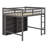 Solid Wood Loft Bed With 8 Open Storage Shelves, Built-In Ladder-333193846