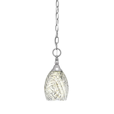 Mini-luminaire suspendu en chaîne avec verre de fusion naturel de 5 po