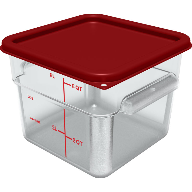 Carlisle Food Service Products Square Polyethylene Container Lid, Red