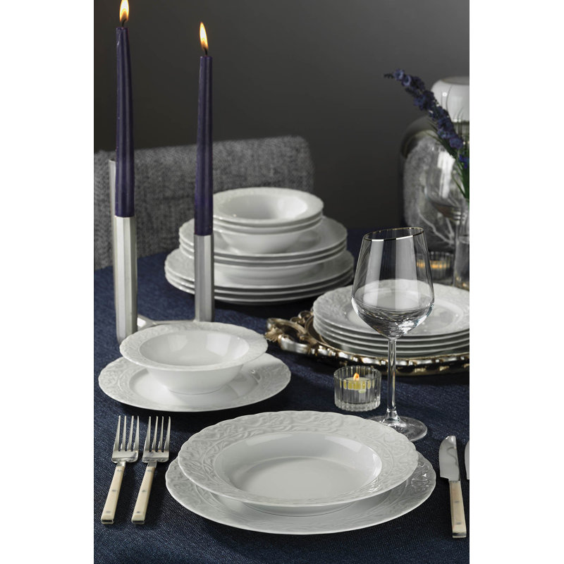 24 Pieces 100% Porcelain Dinner Set