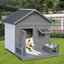 Grande niche pour chien résistante aux intempéries avec terrasse spacieuse et porte verrouillable pour grands chiens