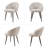 Mid-Century Modern Upholstered Dining Chairs, Curved Back Armchairs with Metal Legs for Kitchen and Dining Room