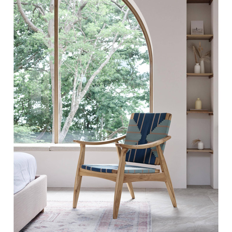 Fauteuil de 28 po de large Izapa, Brun, Naturel / motif Pronto