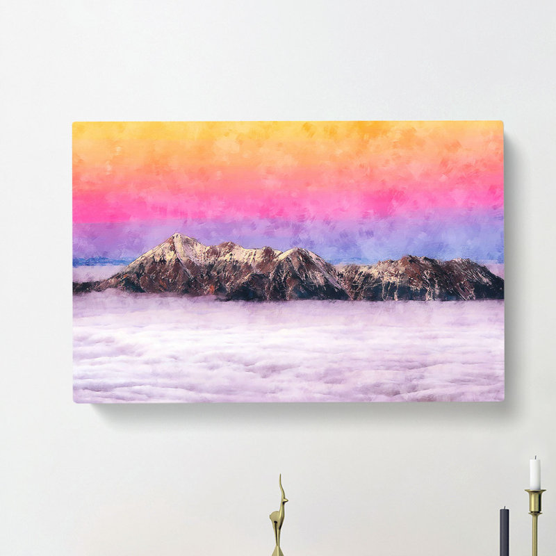 Mountain Through The Clouds - Wrapped Canvas, 40cm H x 60cm W x 3cm D
