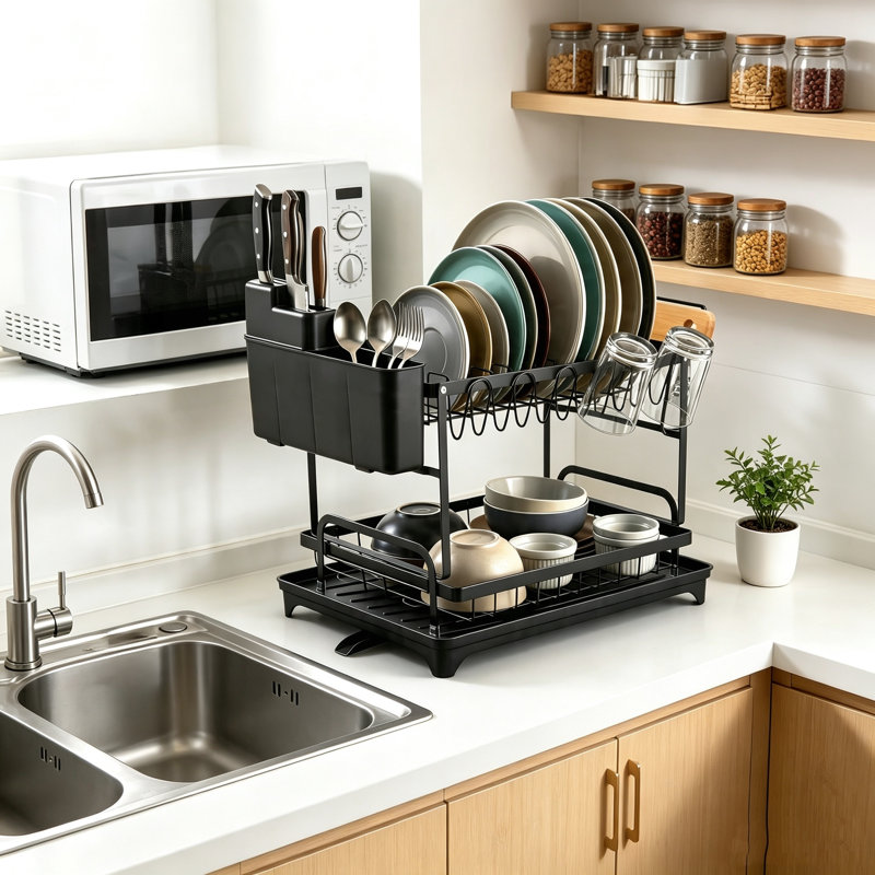 Steel Two Tier Dish Rack
