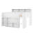 Versatile Modern Loft Bed Frame With Desk, Built-In Shelves And LED Lighting-1454259325