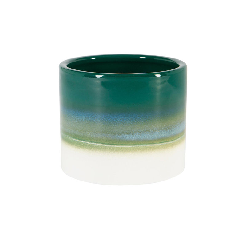 Nicola Spring - Reactive Glaze Plant Pot, Green, 9cm H x 10.5cm W x 10.5cm D