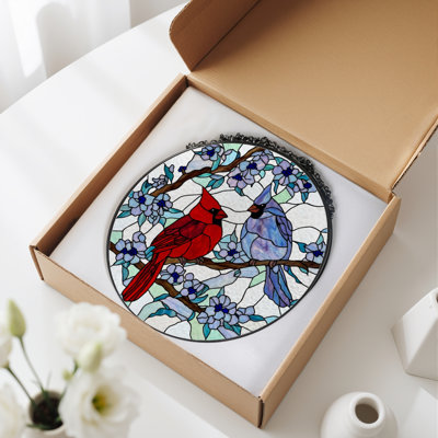 Panneau de vitrail 12 "H Cardinal Flowers