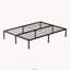 Cadre de lit Queen en métal robuste de 35,5 cm (14 pouces) avec espace de rangement sous le lit de 31,2 cm (12,3 pouces) et capacité de charge de 449 kg (990 lb), noir