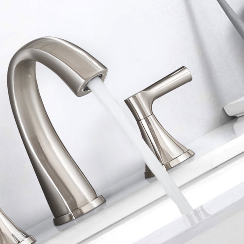 2-handle Bathroom Faucet with Drain Assembly, Brushed Nickel
