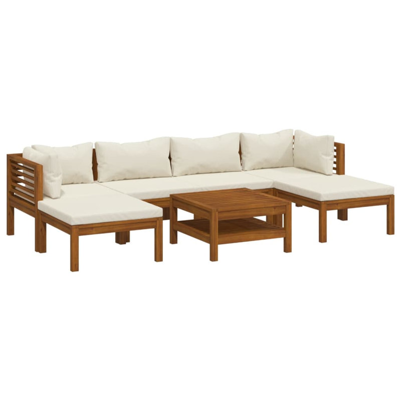 7 Piece Lounge Sofa Seating Group, Cream