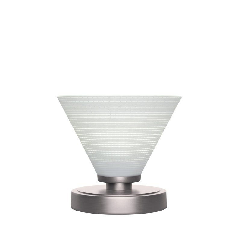 Lampe d'appoint Aneka montrée avec verre matriciel de 7 po, Blanc, Noir mat