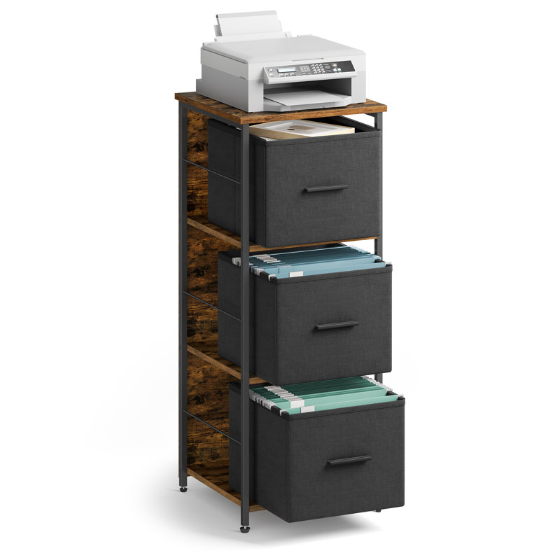 Aeon 38.5cm Wide File Cabinet, Black/Brown