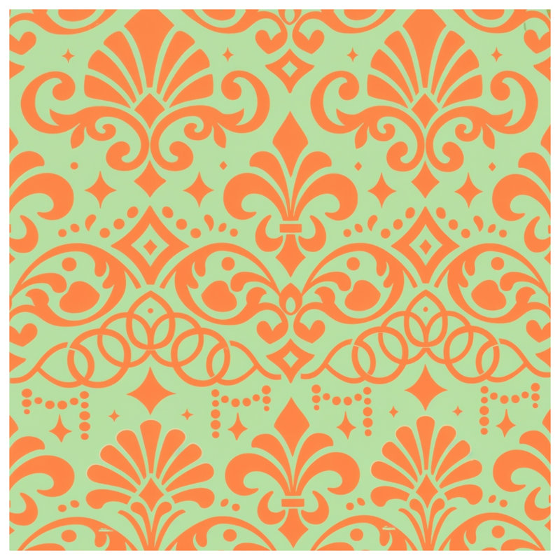 Couvertures orange à motif damassé, 50in W x 60in H