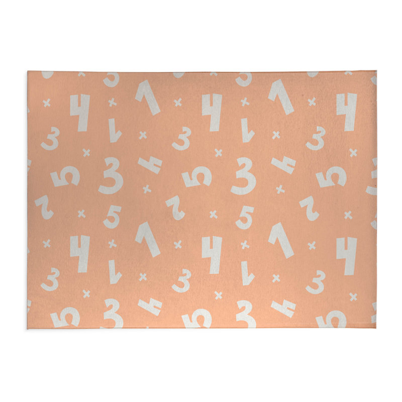 Numbers Kids Play Mat, Orange, Rectangle 4' x 6'
