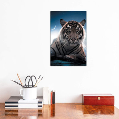 Tiger Moon by Zenja Gammer - Wrapped Canvas Print