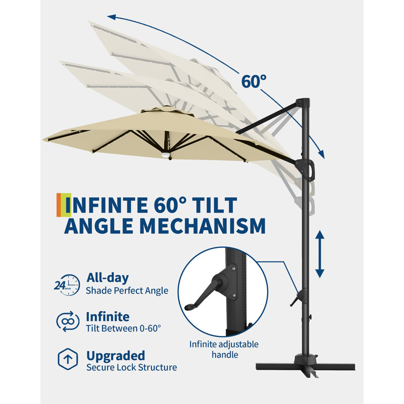 Beach Umbrella with Manual Lift
