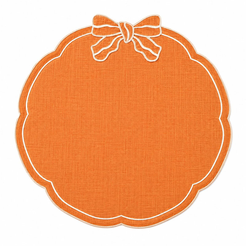 Ensembles de table orange ronds de 38 cm (15 po) à motif de nœud, ensemble de 4, Orange