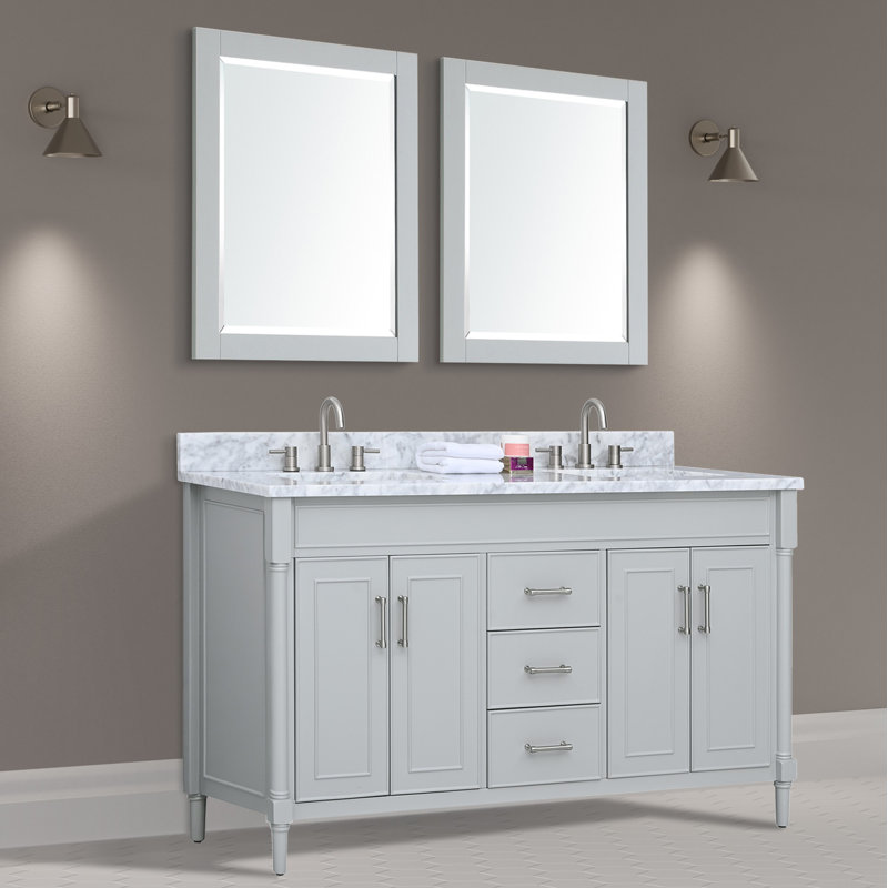 Bristol 61'' W Double Vanity, Light Gray
