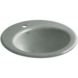 Radiant Metal Circular Drop-In Bathroom Sink with Overflow