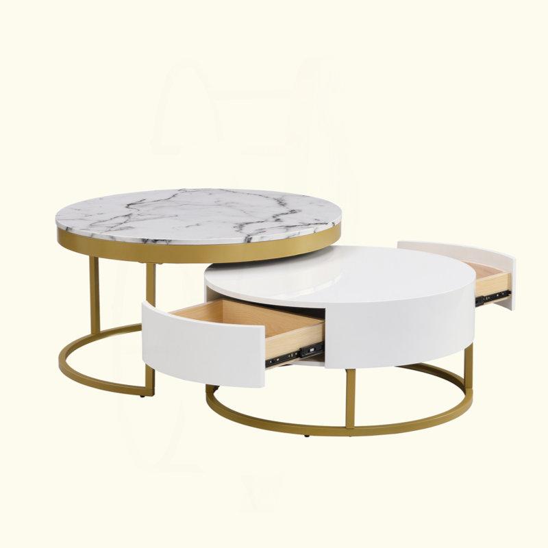Table basse gigogne moderne avec tiroirs Modern