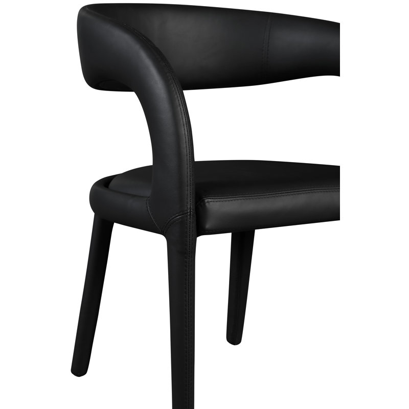 Sylvester Faux Leather Dining Chair, Black Vegan Leather