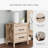 Mid-Century Modern 2 Drawer Nightstand With Chevron Pattern, 24.5" Tall, Light Brown