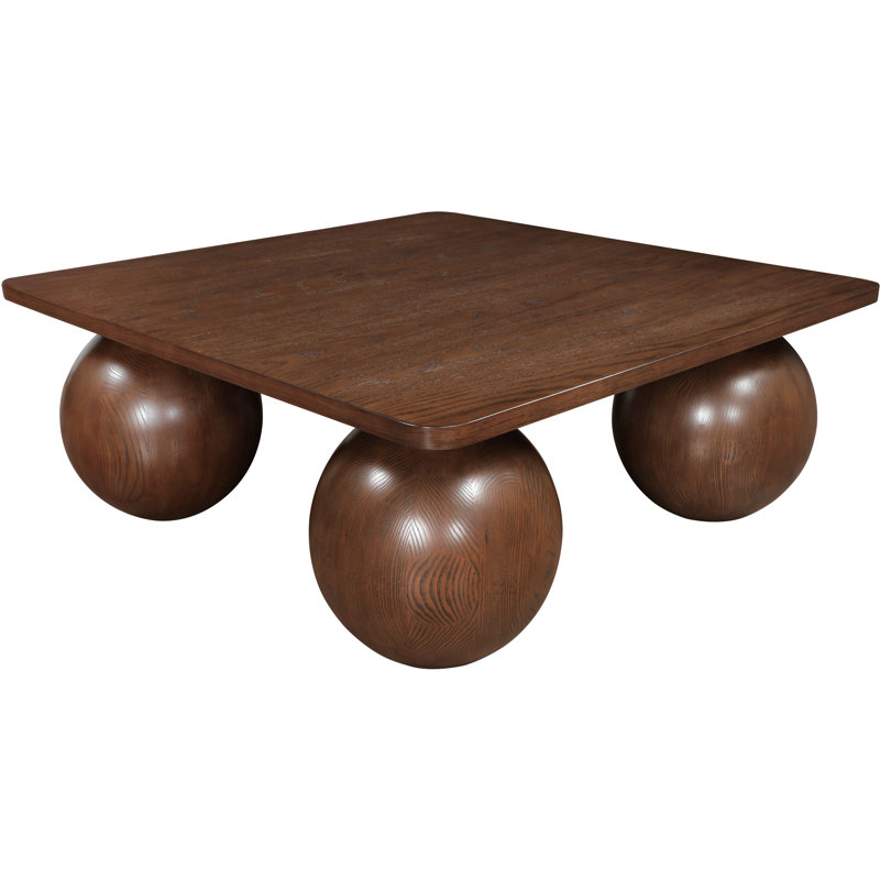 Table basse en placage de chêne Fitch, Brun