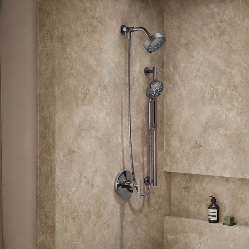 Kohler Purist Performance Showering Kit, 2.5 GPM Multifunction Showerhead and Handshower Package, Three Spray Settings