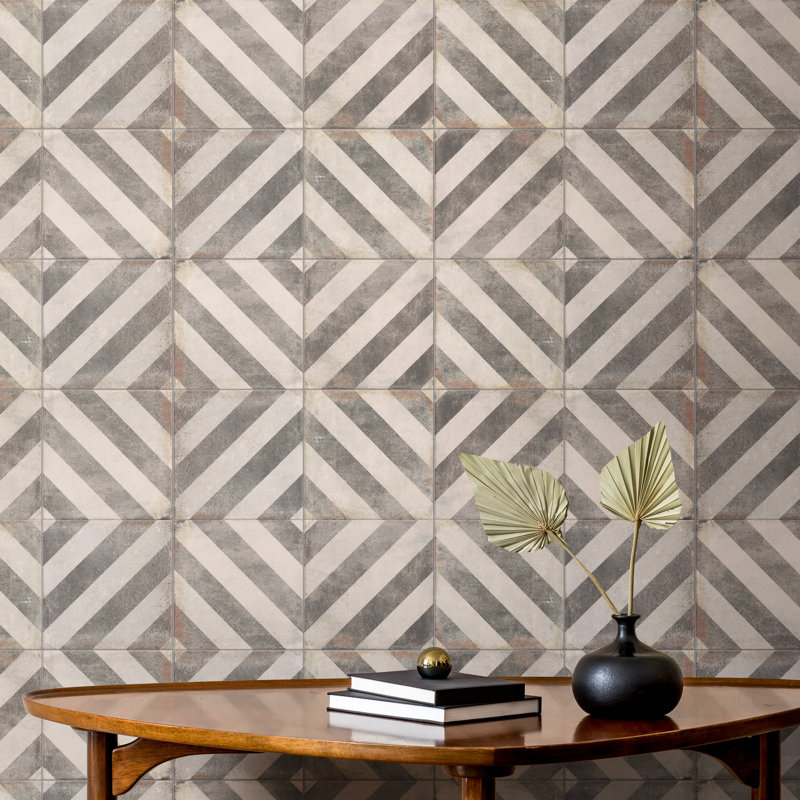 DAnticatto Decor 9" x 9" Porcelain Patterned Wall & Floor Tile