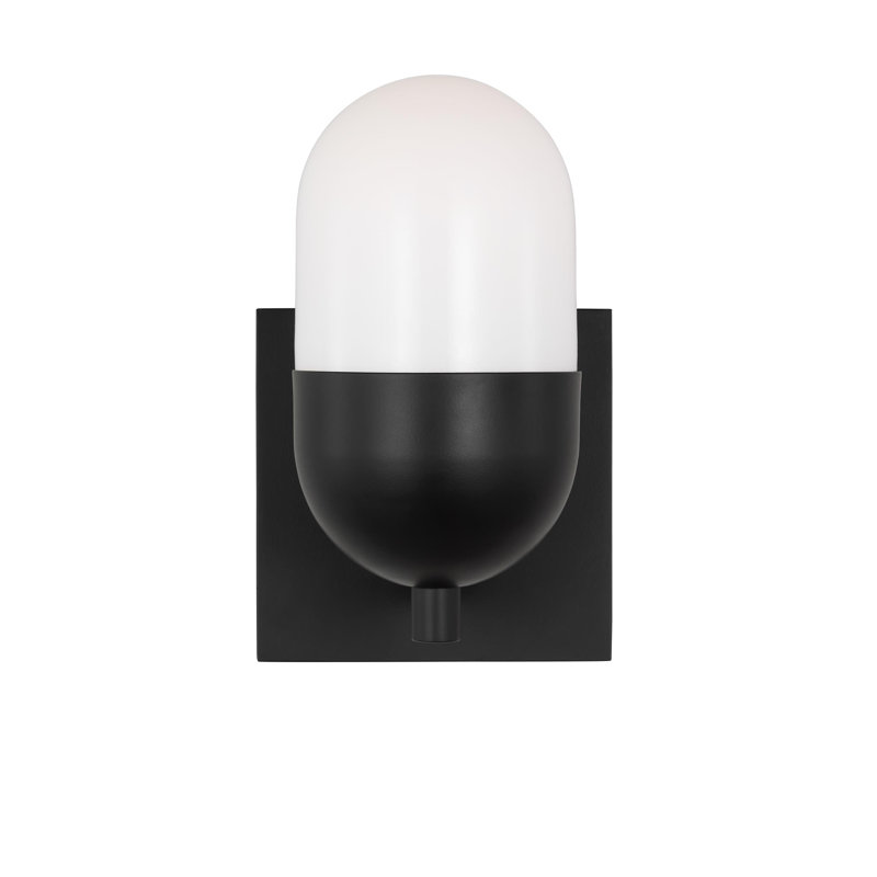 Midnight Black Milk Glass Wall Sconce Light