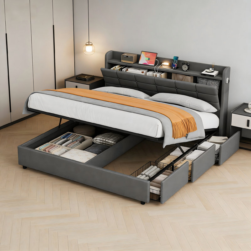 Metal Ottoman Storage Bed