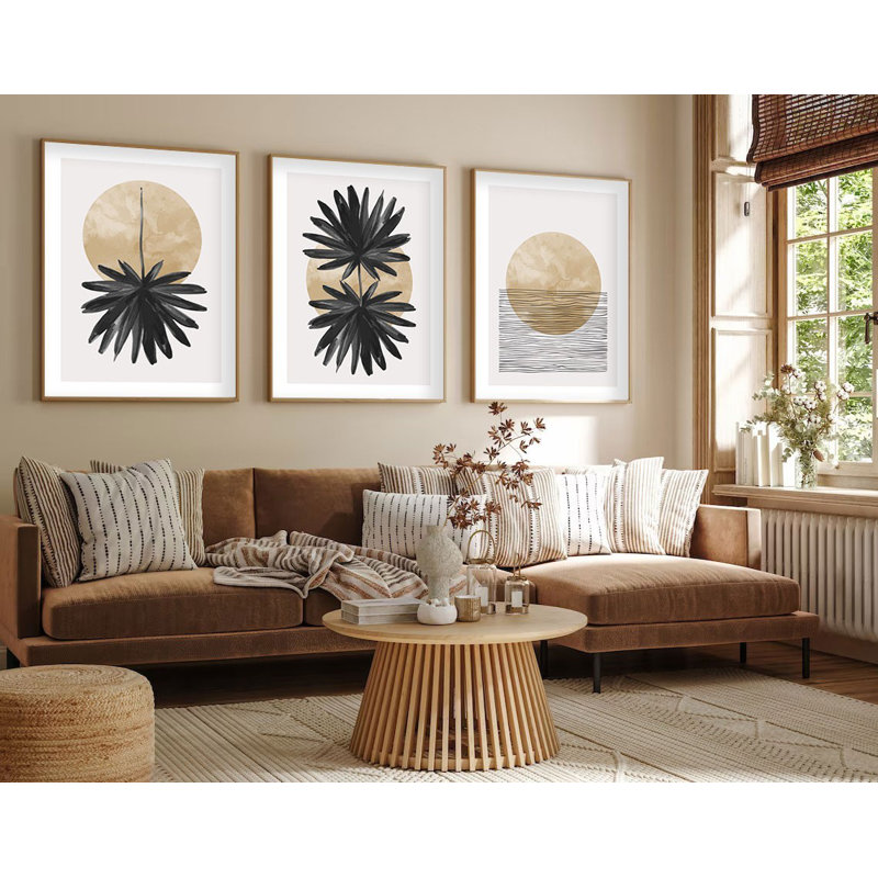 Élégante peinture décorative en panneau de fibres à densité moyenne (3 pièces), 19,7 po x 27,6 po chacune | 100% panneau de fibres à densité moyenne avec une épaisseur de 0,1 pouce, structure en bois massif (épaisseur: 1,0 pouce) | Parfait pour le salon, la chambre à coucher et le bureau