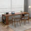 Bureau rectangulaire en bois massif noyer clair-1495834067