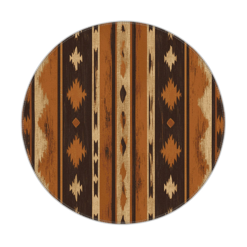 Ceremonial Shadow Indoor And Outdoor Area Rug, Round 5'
