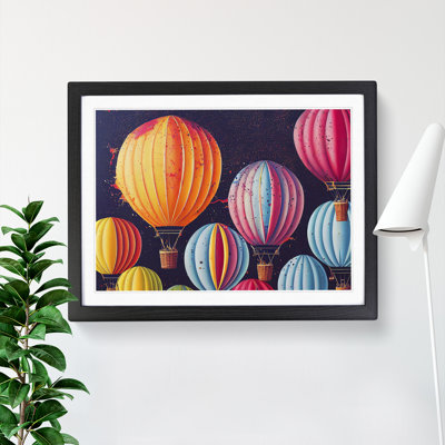 Hot Air Balloons Splashed Vol.5 Abstract - Framed Print